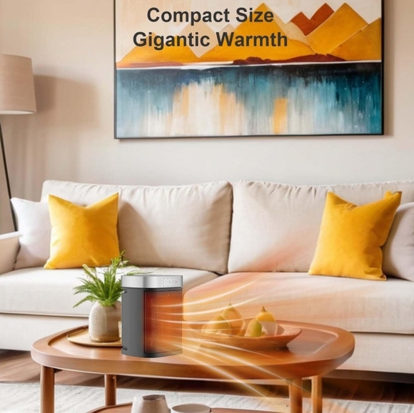 Black Portable Heater with Remote Control - Picture 6 of 6